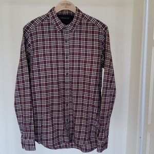 Theory plaid button down